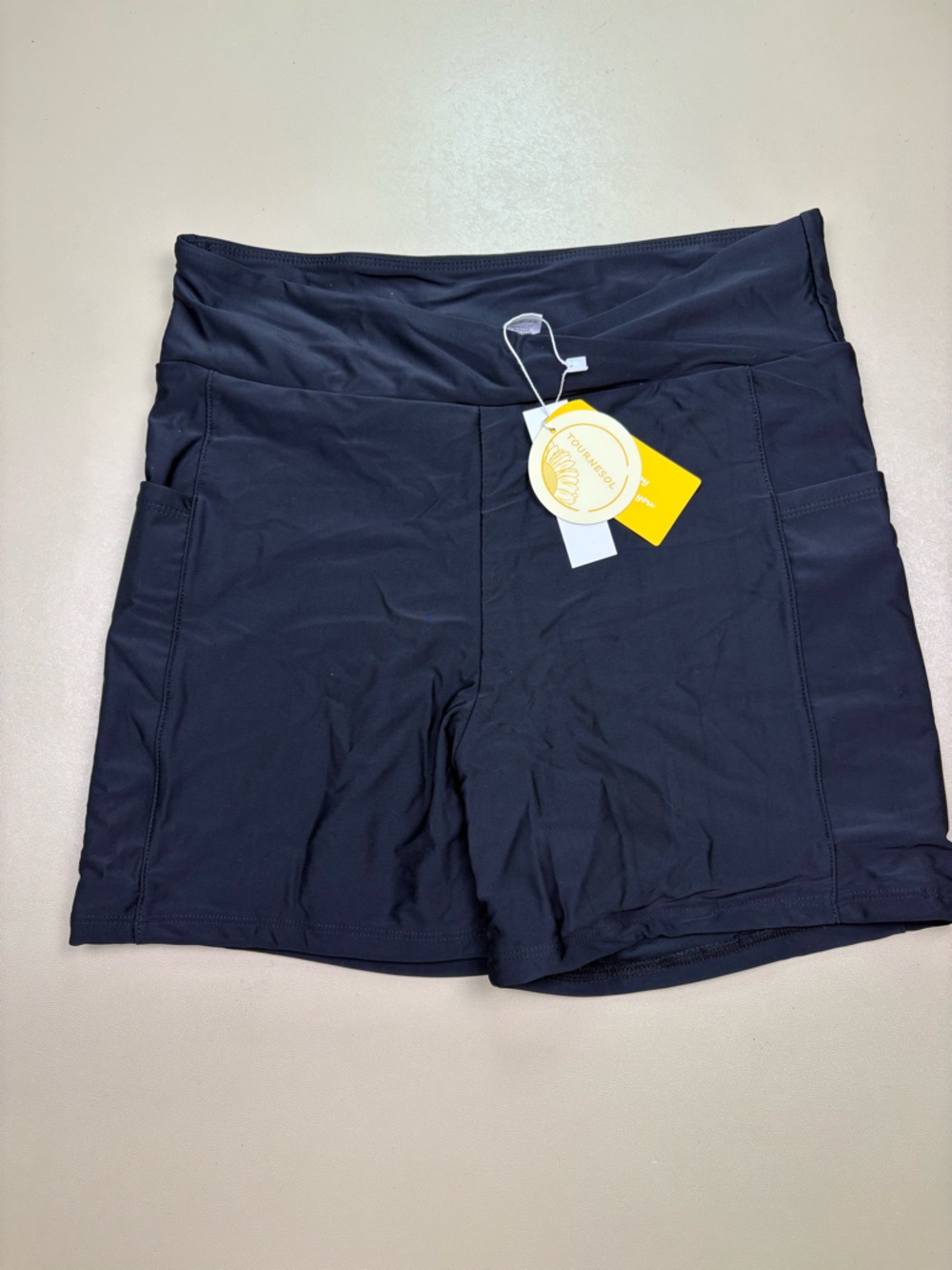 Tournesol Navy Blue Biker Shorts High Waisted Athletic Medium NWT